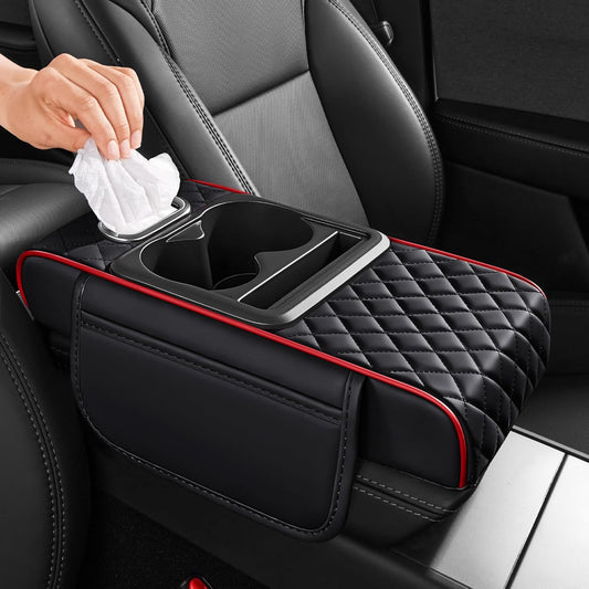 Premium Leather Car Center Console Armrest Cushion